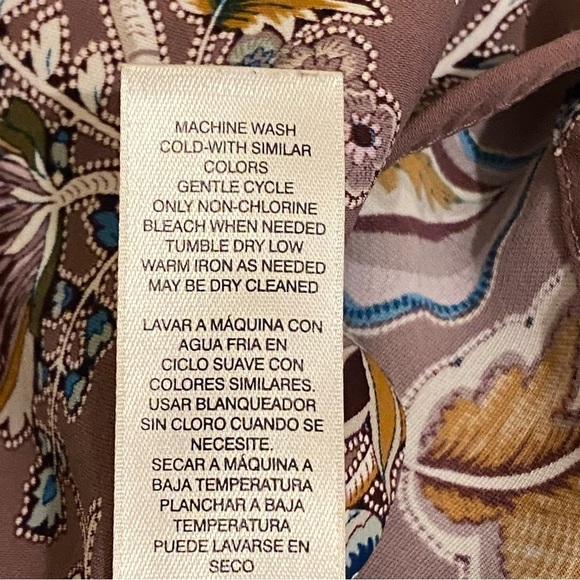 Chicos Shirt Womens Size 1 (S) Ruffle Front Button Up Blouse Rose Floral Top - Picture 8 of 11